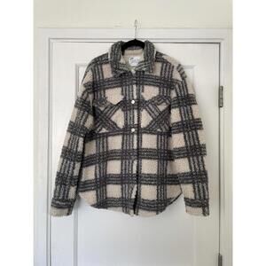 Saylor Loria jacket in creme and black plaid S Women